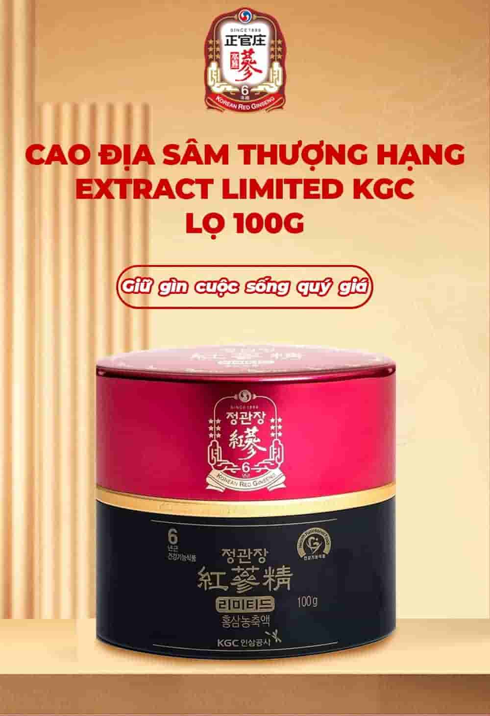 Cao Địa Sâm Chính Phủ KGC Extract Limited Lọ 100g