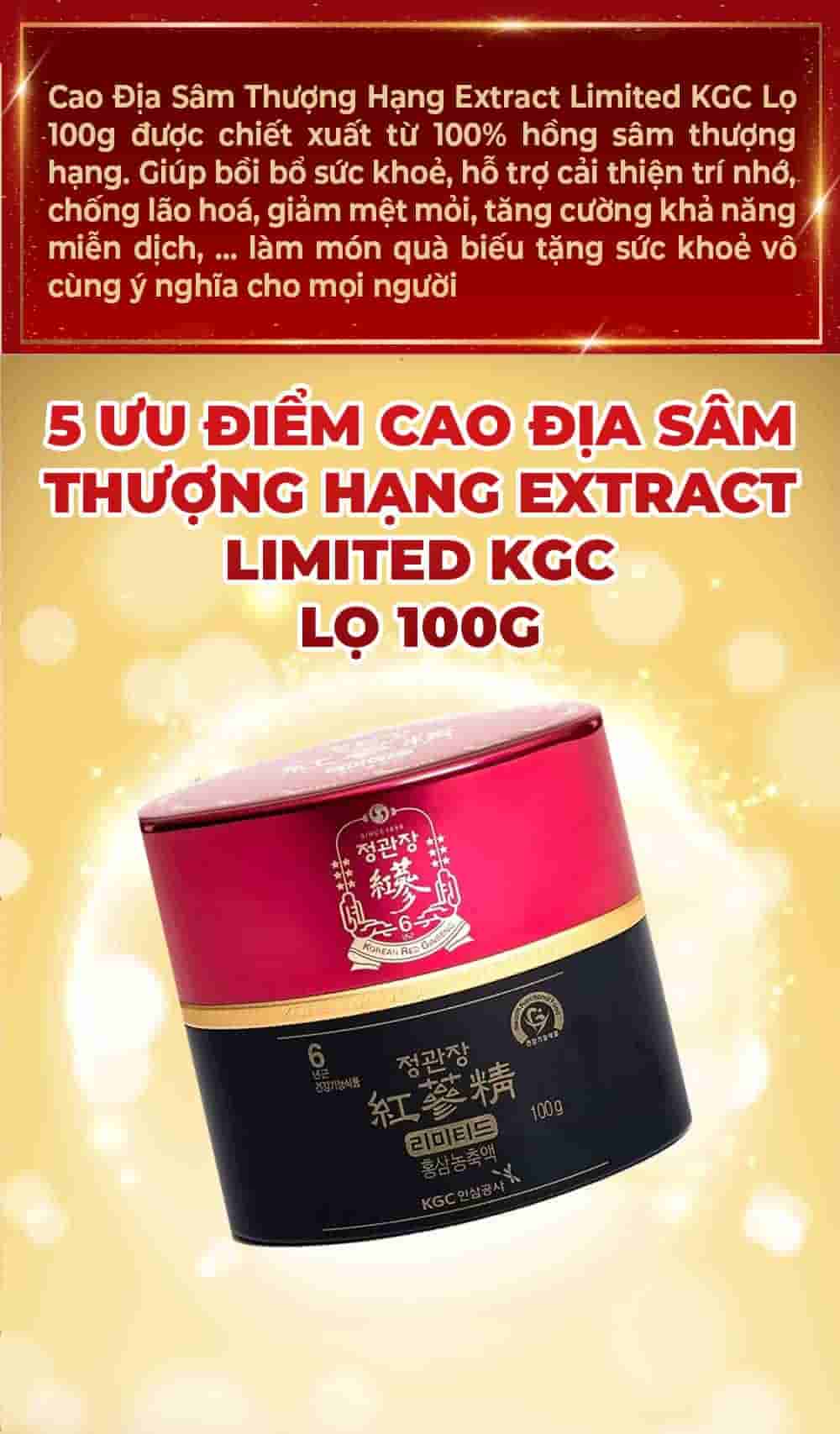 Cao Địa Sâm Chính Phủ KGC Extract Limited Lọ 100g