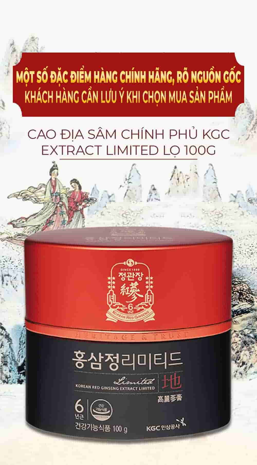 Cao Địa Sâm Chính Phủ KGC Extract Limited Lọ 100g