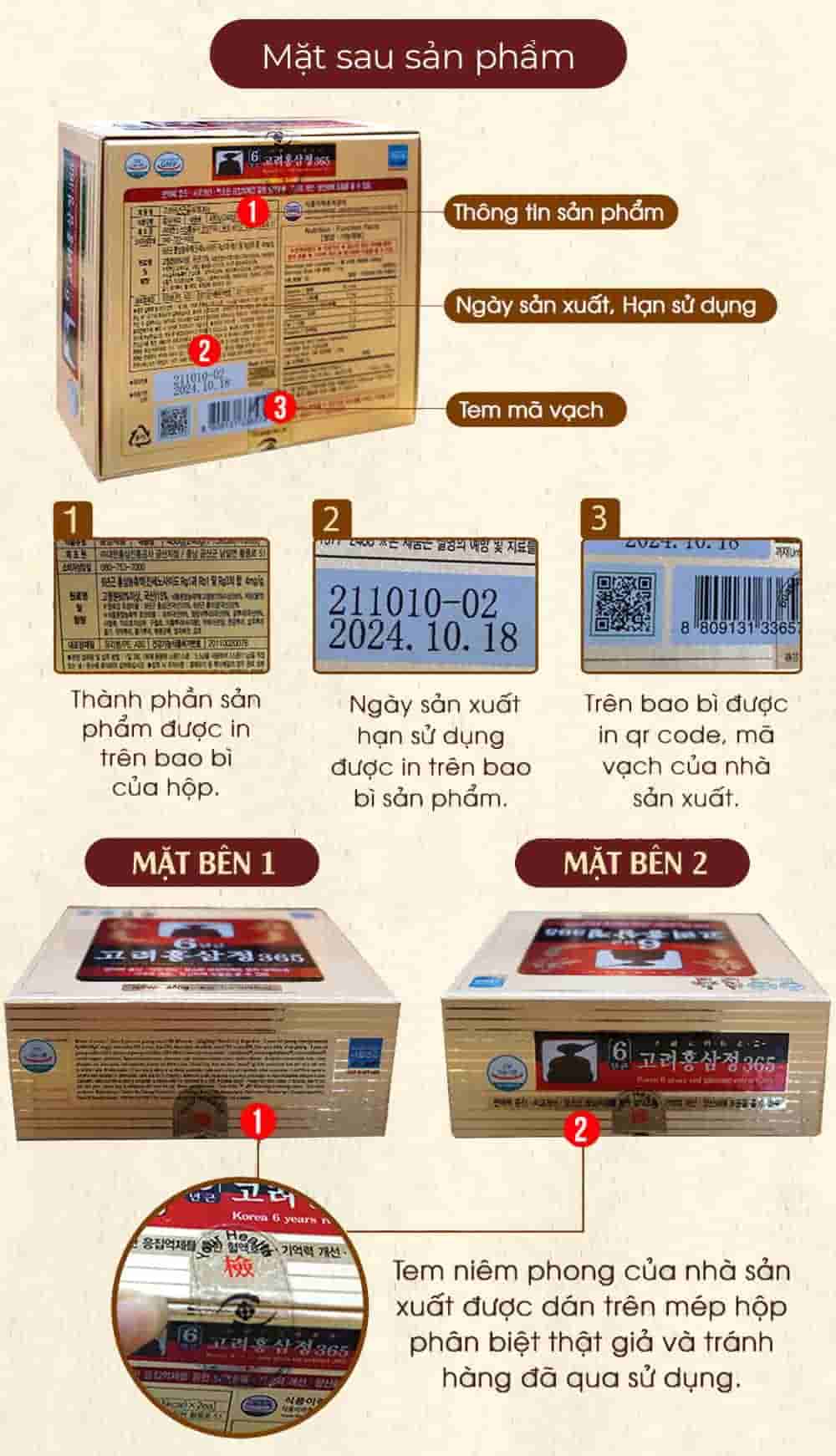 Cao Hồng Sâm 365 Hàn Quốc 6 Năm Tuổi Hộp 2 Lọ x 240g