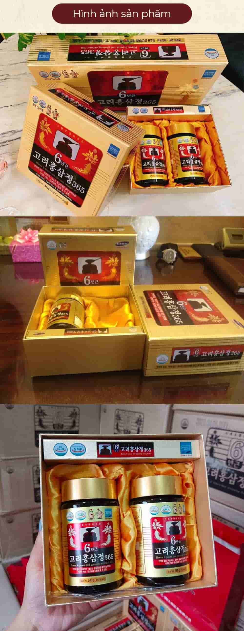 Cao Hồng Sâm 365 Hàn Quốc 6 Năm Tuổi Hộp 2 Lọ x 240g