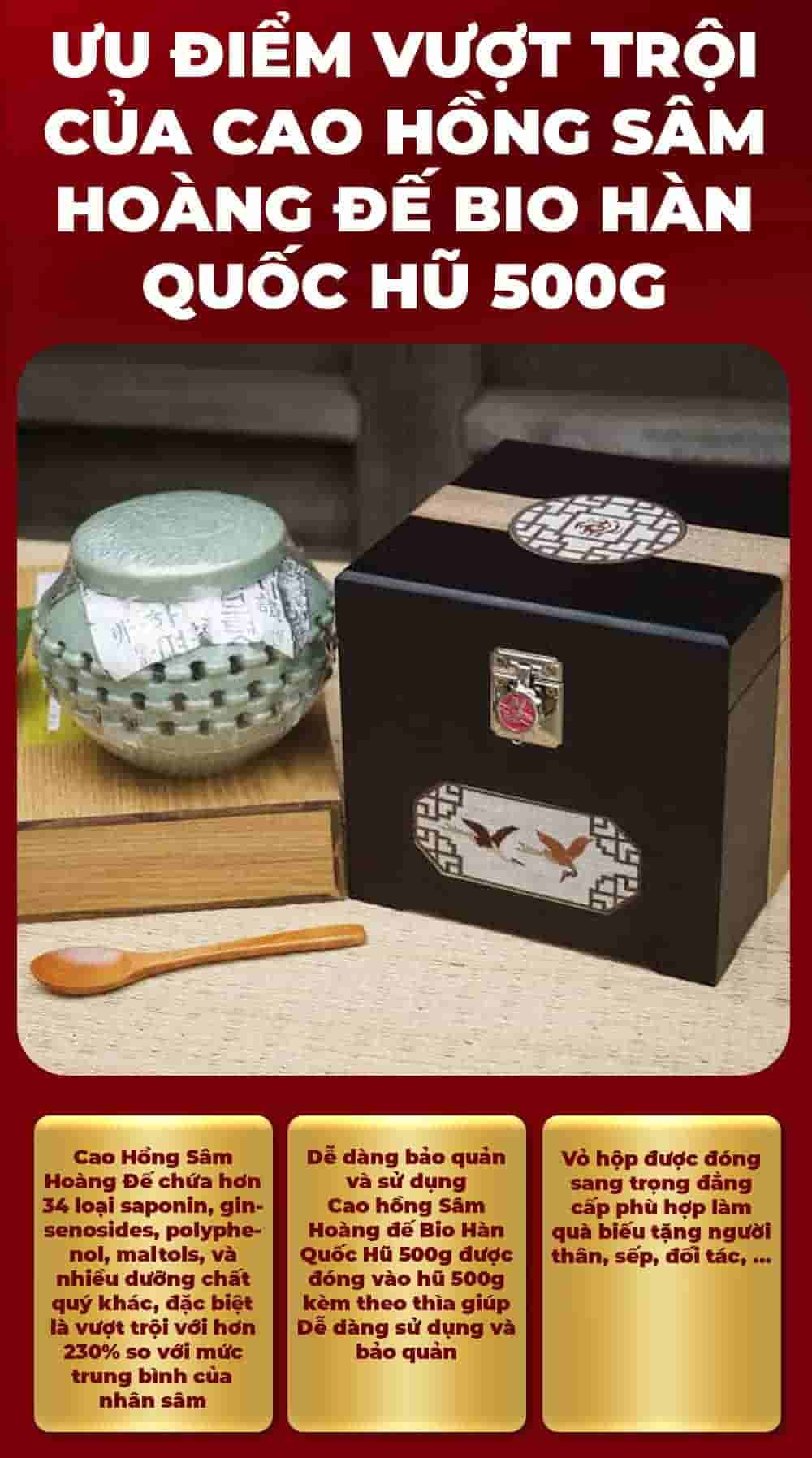 Cao Hồng Sâm Hoàng Đế Bio Hàn Quốc Đặc Biệt Hũ 500g