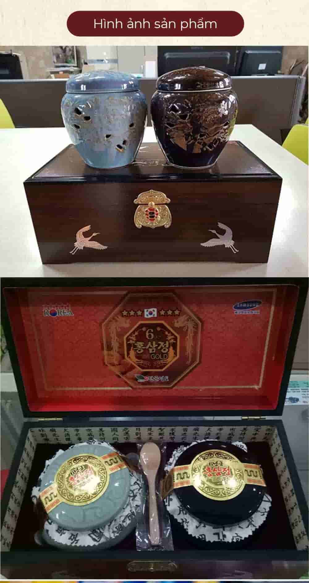 Cao Hồng Sâm Hũ Đôi Hàn Quốc 6 Năm Tuổi Hộp 500g x 2 Hũ