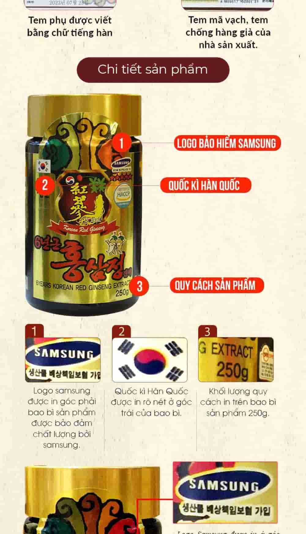 Cao Hồng Sâm Kanghwa Hàn Quốc 6 Năm Tuổi Hộp Gỗ 4 Lọ x 250g