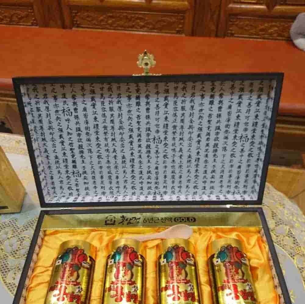 Cao Hồng Sâm Kanghwa Hàn Quốc 6 Năm Tuổi Hộp Gỗ 4 Lọ x 250g
