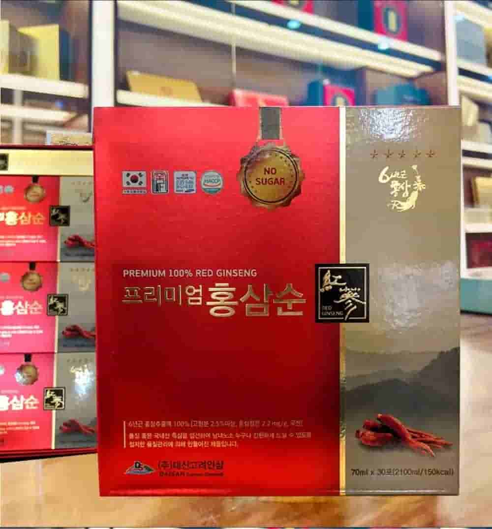 Nước Hồng Sâm Không Đường Deasan Hàn Quốc Hộp 30 Gói x 70ml
