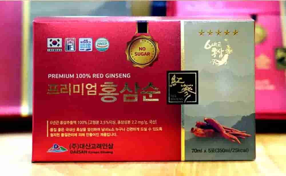Nước Hồng Sâm Không Đường Deasan Hàn Quốc Hộp 30 Gói x 70ml