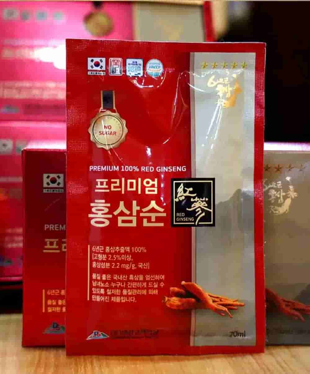 Nước Hồng Sâm Không Đường Deasan Hàn Quốc Hộp 30 Gói x 70ml