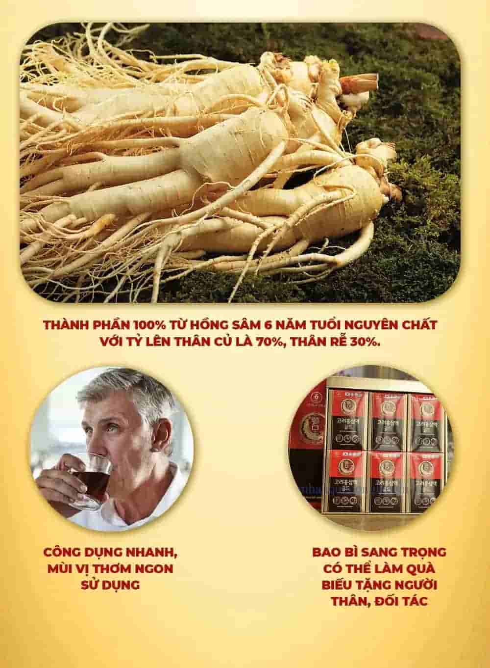 Nước Hồng Sâm Linh Chi Táo Đỏ Hàn Quốc KGA Hộp 30 Gói