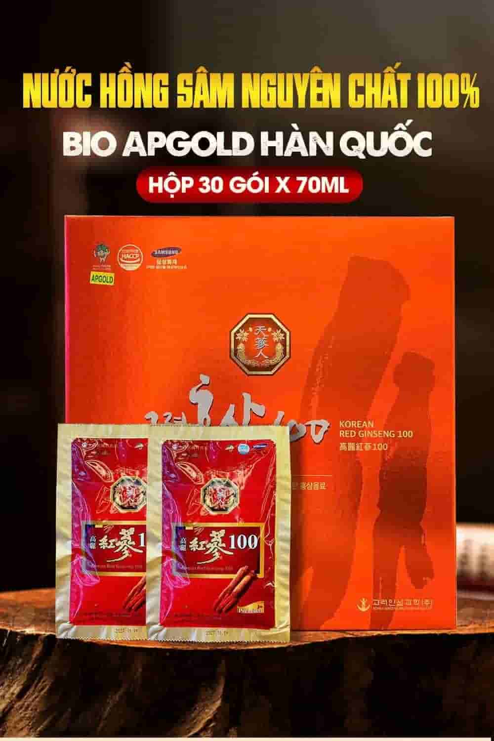 Nước Hồng Sâm Nguyên Chất 100% Bio Apgold