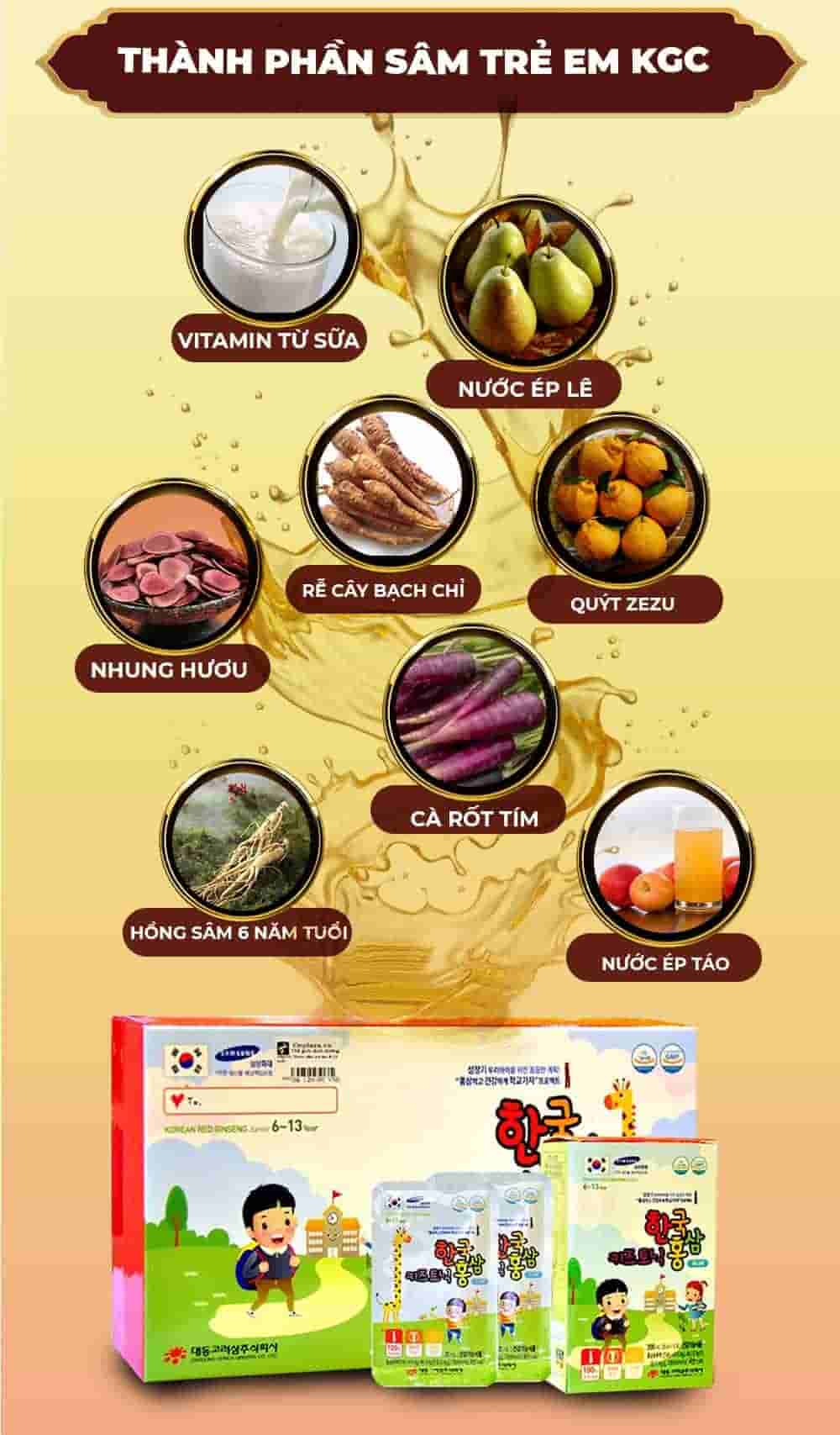 Nước Hồng Sâm Trẻ Em 6-13 Tuổi Cao Cấp Chính Hãng