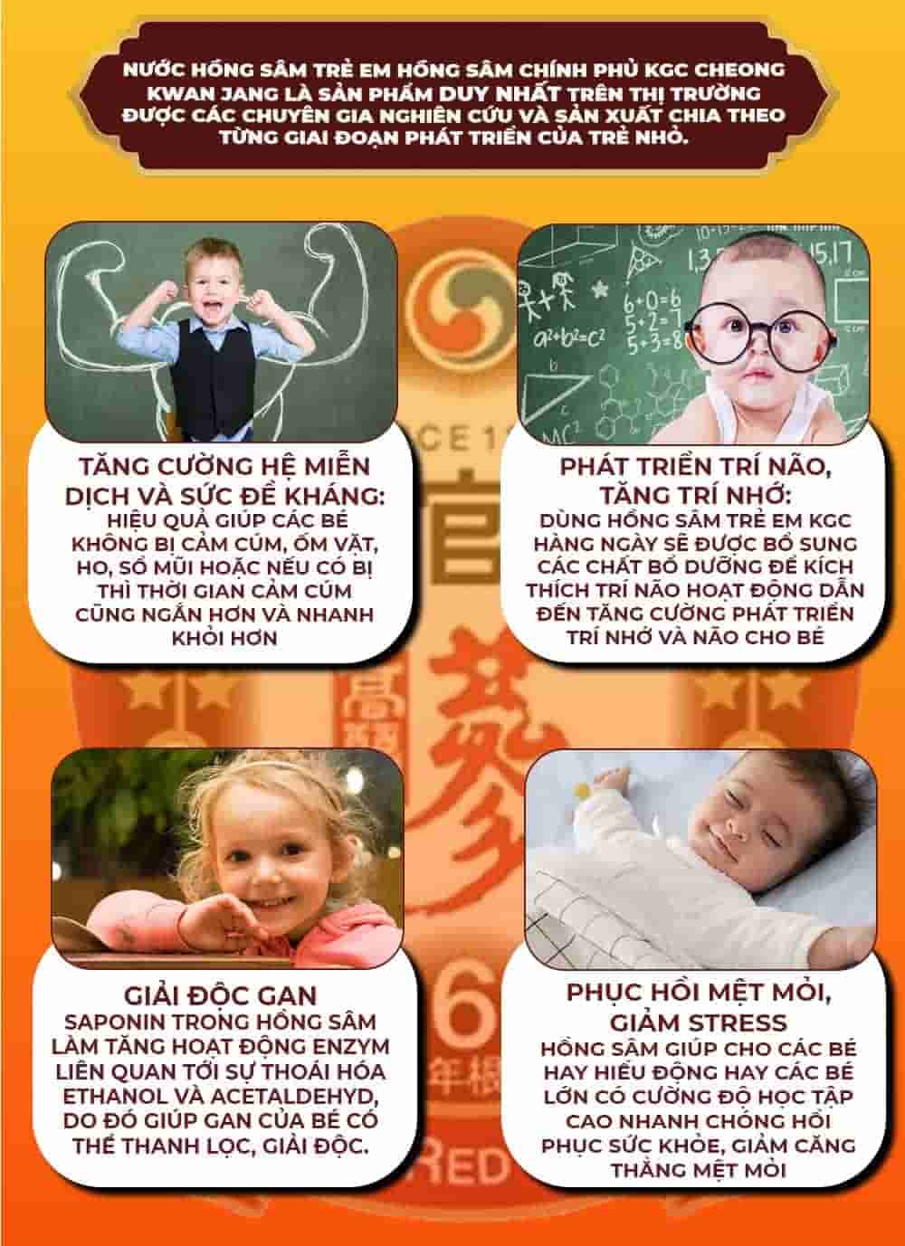 Nước Hồng Sâm Trẻ Em 6-13 Tuổi Cao Cấp Chính Hãng