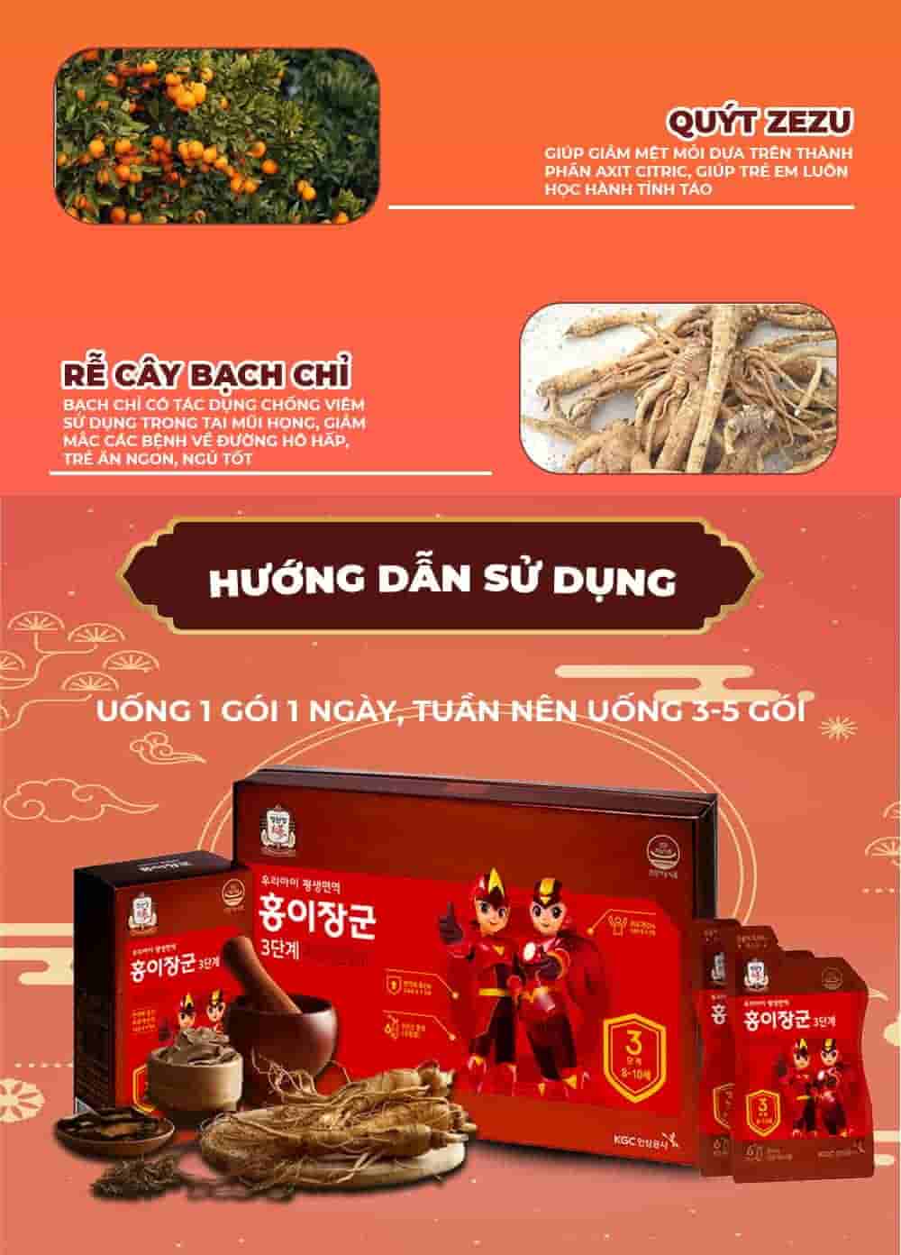 Nước Hồng Sâm Trẻ Em Chính Phủ KGC Cho Bé 8-10 Tuổi 30 Gói