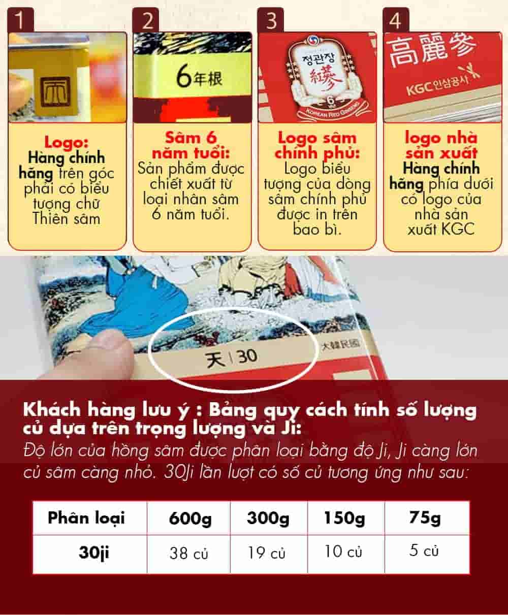 Thiên Sâm Củ Khô Chính Phủ KGC Hộp Thiếc 300g Số 30