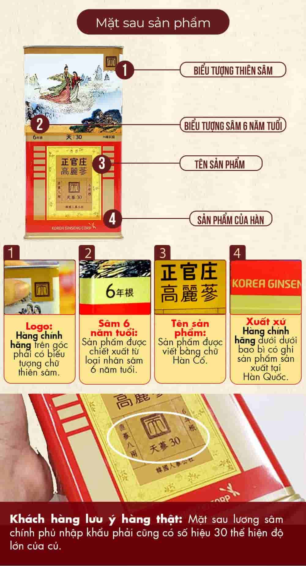 Thiên Sâm Củ Khô Chính Phủ KGC Hộp Thiếc 300g Số 30