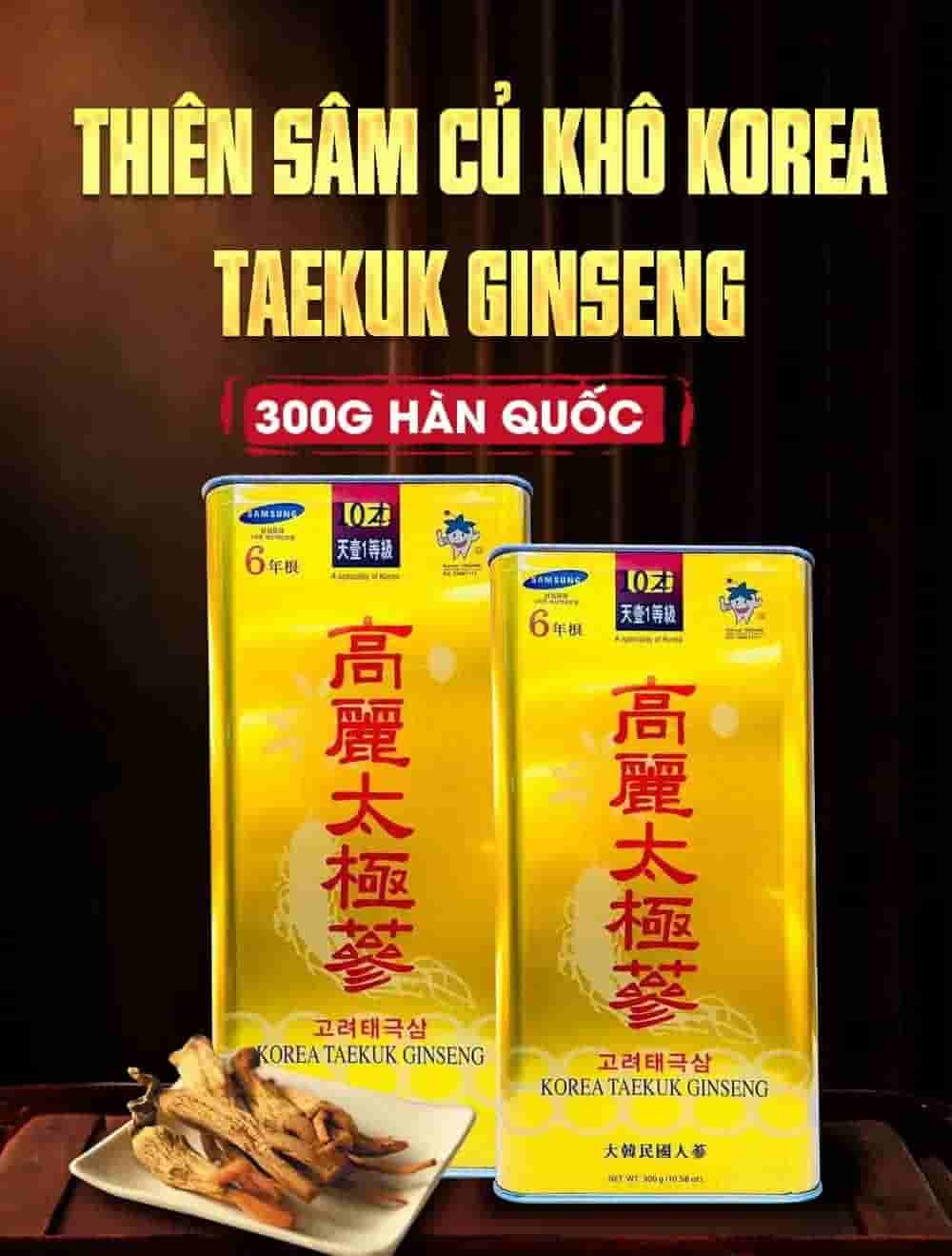 Thiên Sâm Củ Khô Korea Taekuk Ginseng 300g Hàn Quốc