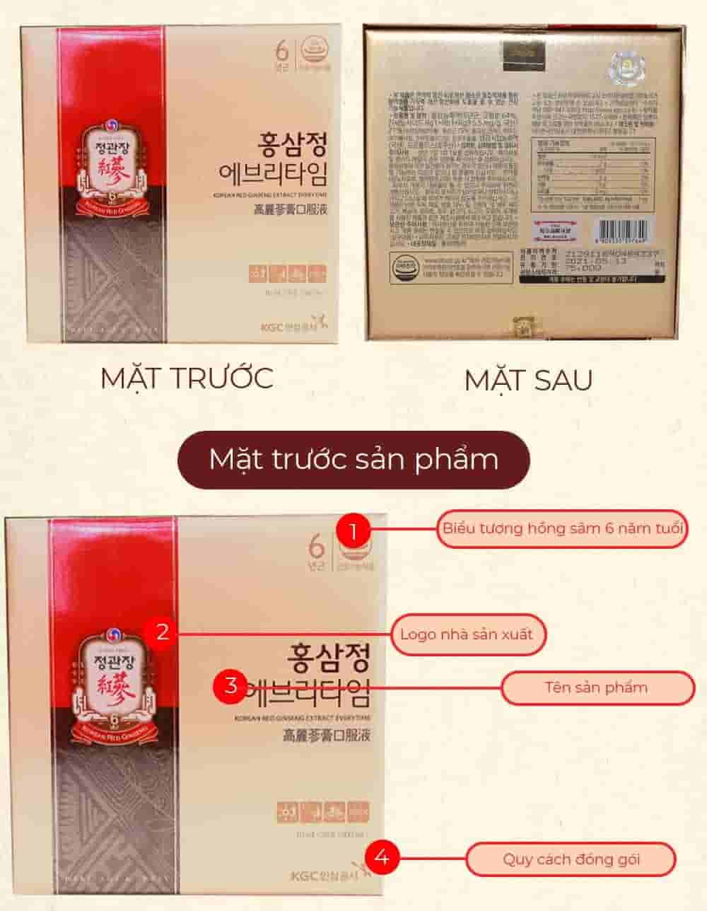 Tinh Chất Hồng Sâm Chính Phủ KGC Everytime Original Hộp 10ml X 30 Gói