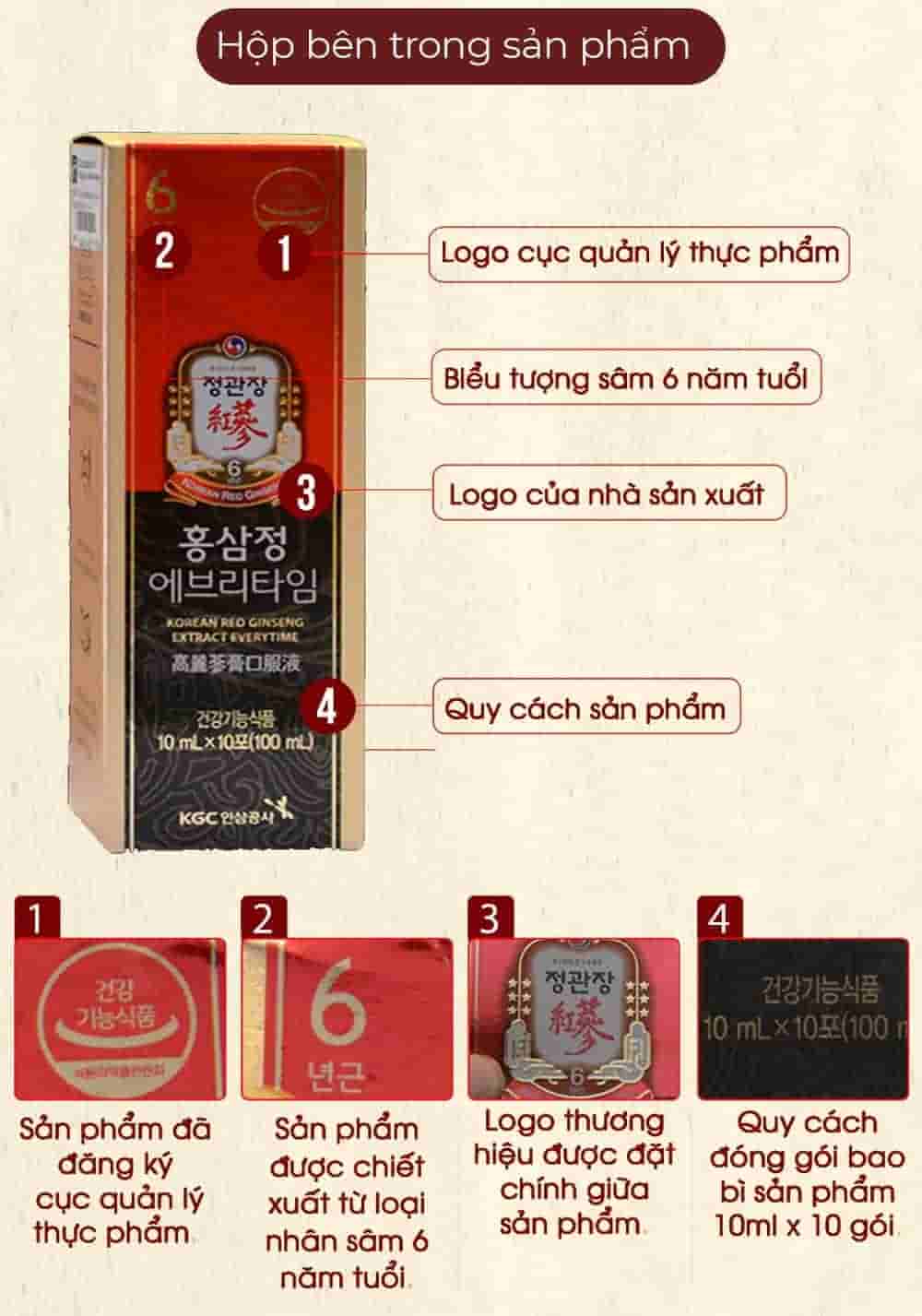 Tinh Chất Hồng Sâm Chính Phủ KGC Everytime Original Hộp 10ml X 30 Gói