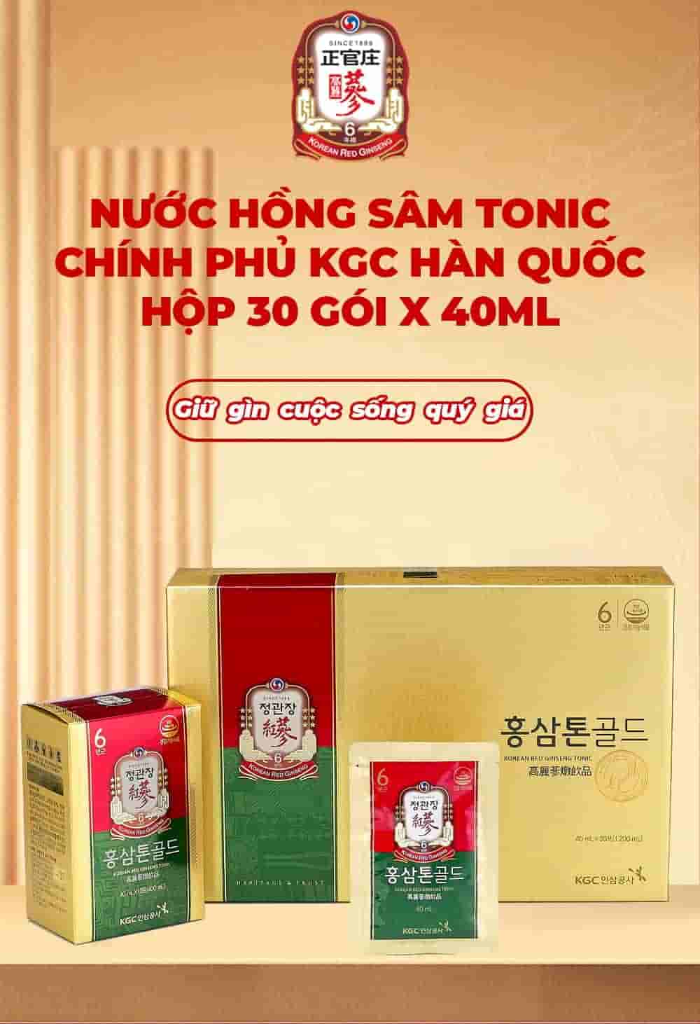 Tinh Chất Hồng Sâm Chính Phủ KGC Tonic Hộp 30 Gói