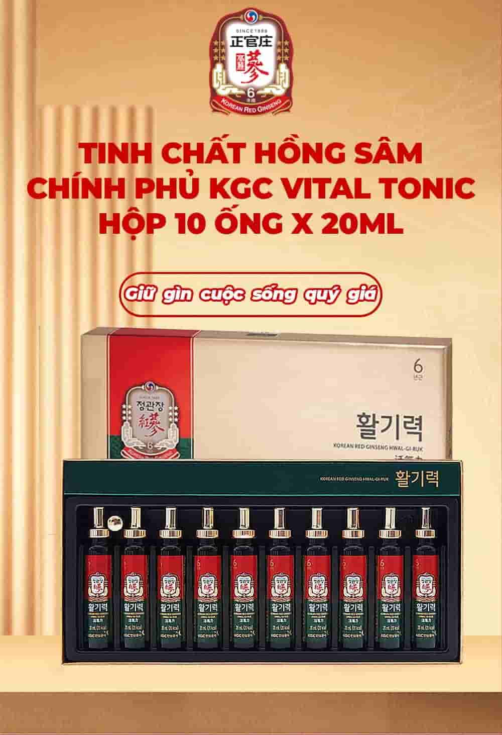 Tinh Chất Hồng Sâm Chính Phủ KGC Vital Tonic Hộp 10 Ống