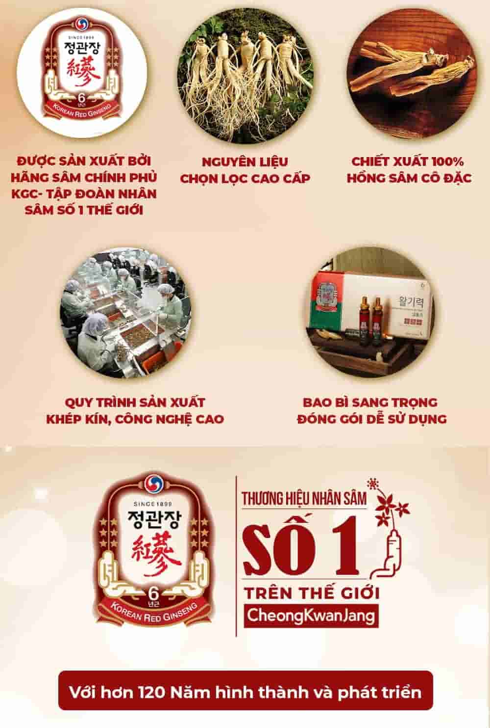 Tinh Chất Hồng Sâm Chính Phủ KGC Vital Tonic Hộp 10 Ống