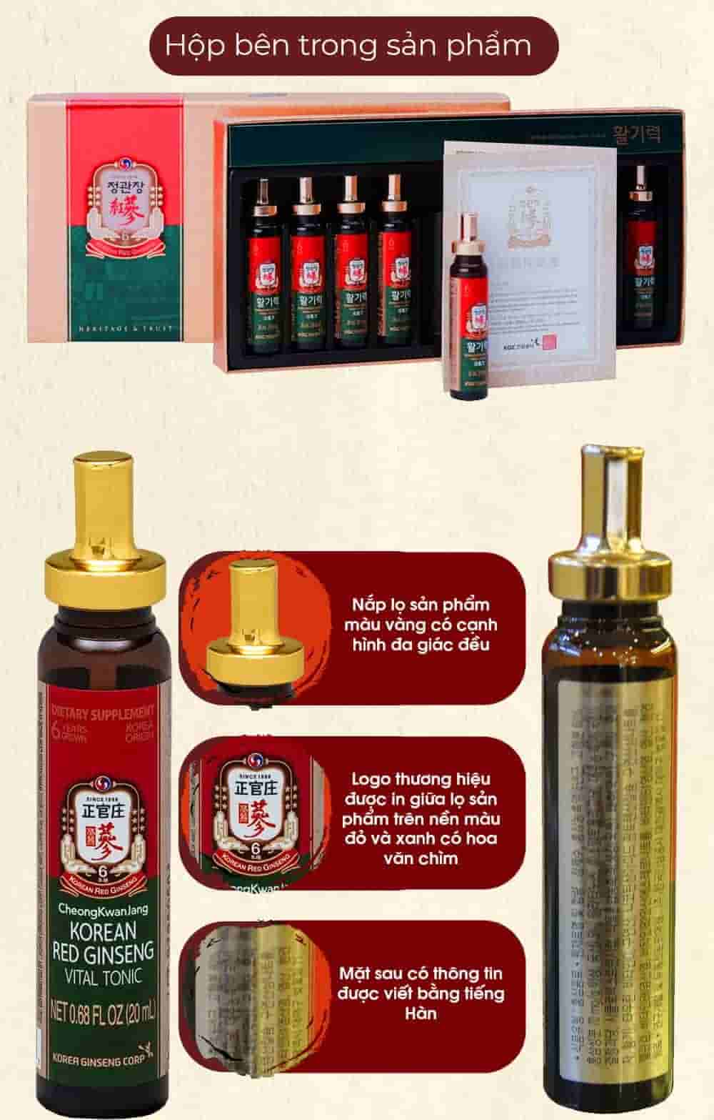 Tinh Chất Hồng Sâm Chính Phủ KGC Vital Tonic Hộp 10 Ống