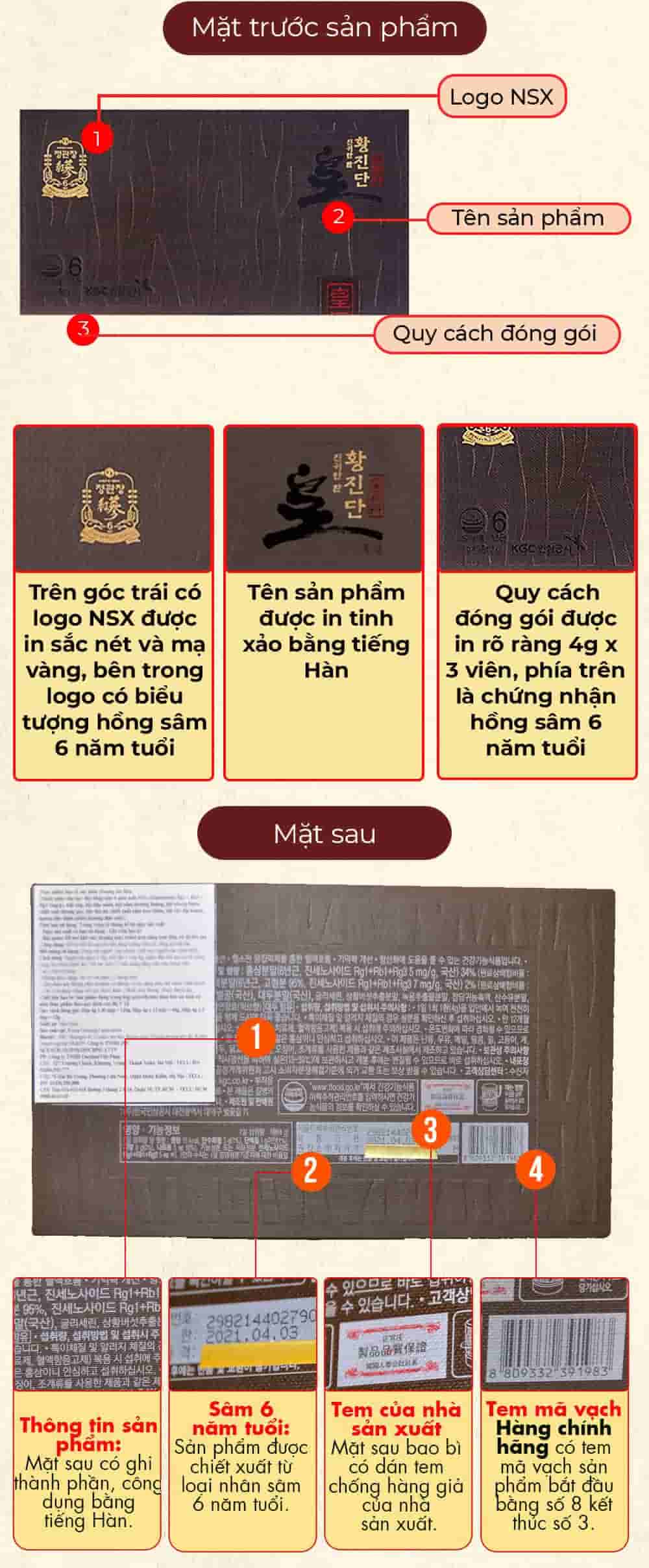 Viên Hồng Sâm Linh Đan – KGC Cheong Kwan Jang Hwangjindan 4g hộp 3 viên