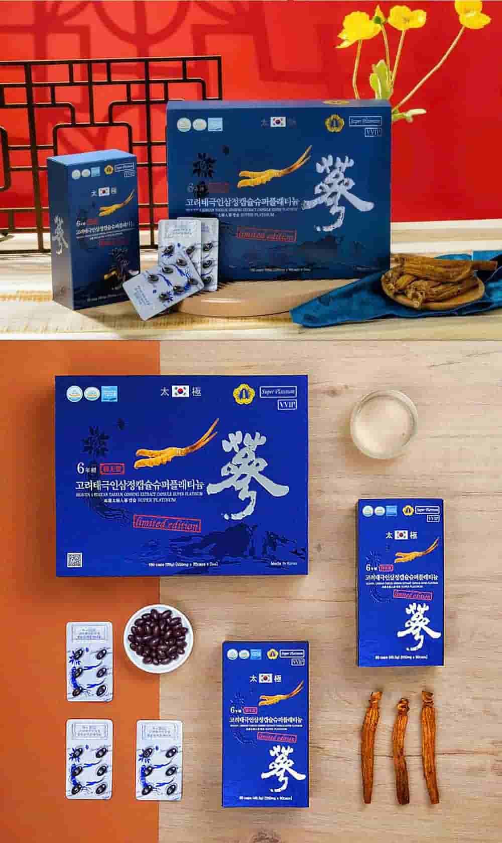 Viên Thiên Sâm Đông Trùng Hạ Thảo Hàn Quốc King Ginseng Thượng Hạng Hộp 180 Viên
