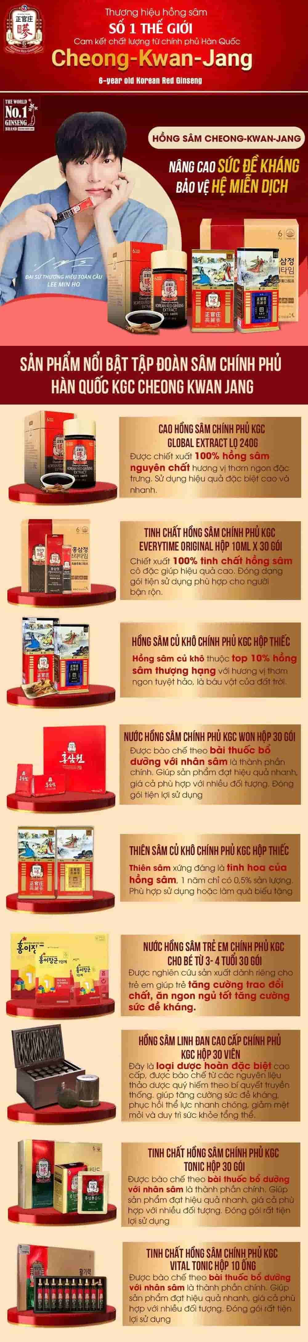 Viên Thiên Sâm Đông Trùng Hạ Thảo Hàn Quốc King Ginseng Thượng Hạng Hộp 180 Viên