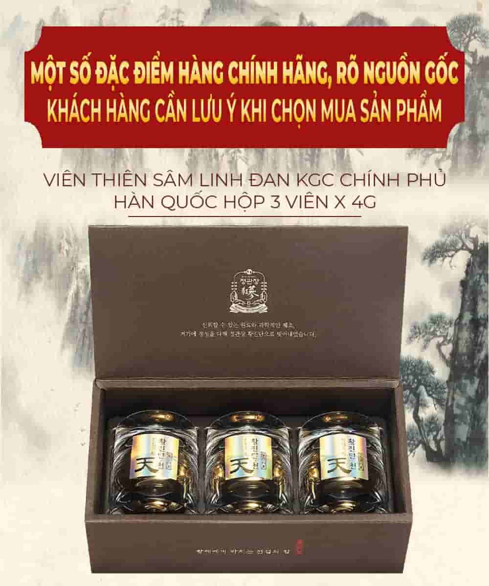 Viên Thiên Sâm Linh Đan KGC Chính Phủ Hàn Quốc Hộp 3 viên x 4g